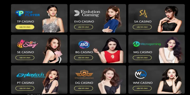 Một số đối tác cung cấp casino hàng đầu tại King 88